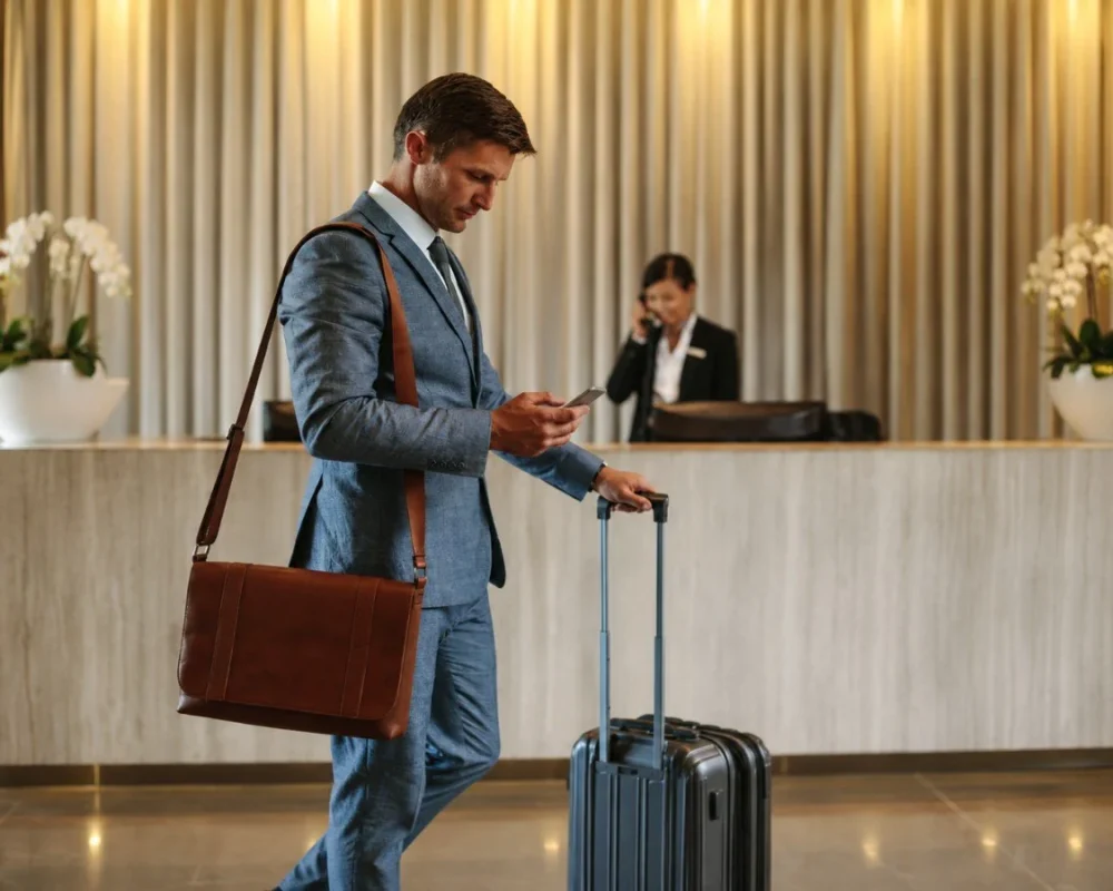 Business Traveller at Hotel Reception-150kb